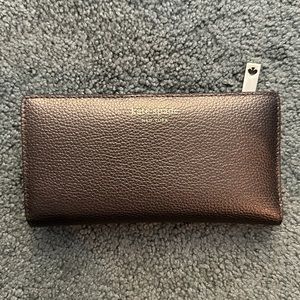 Kate Spade Metallic Brown Wallet 7inch Snap Closure